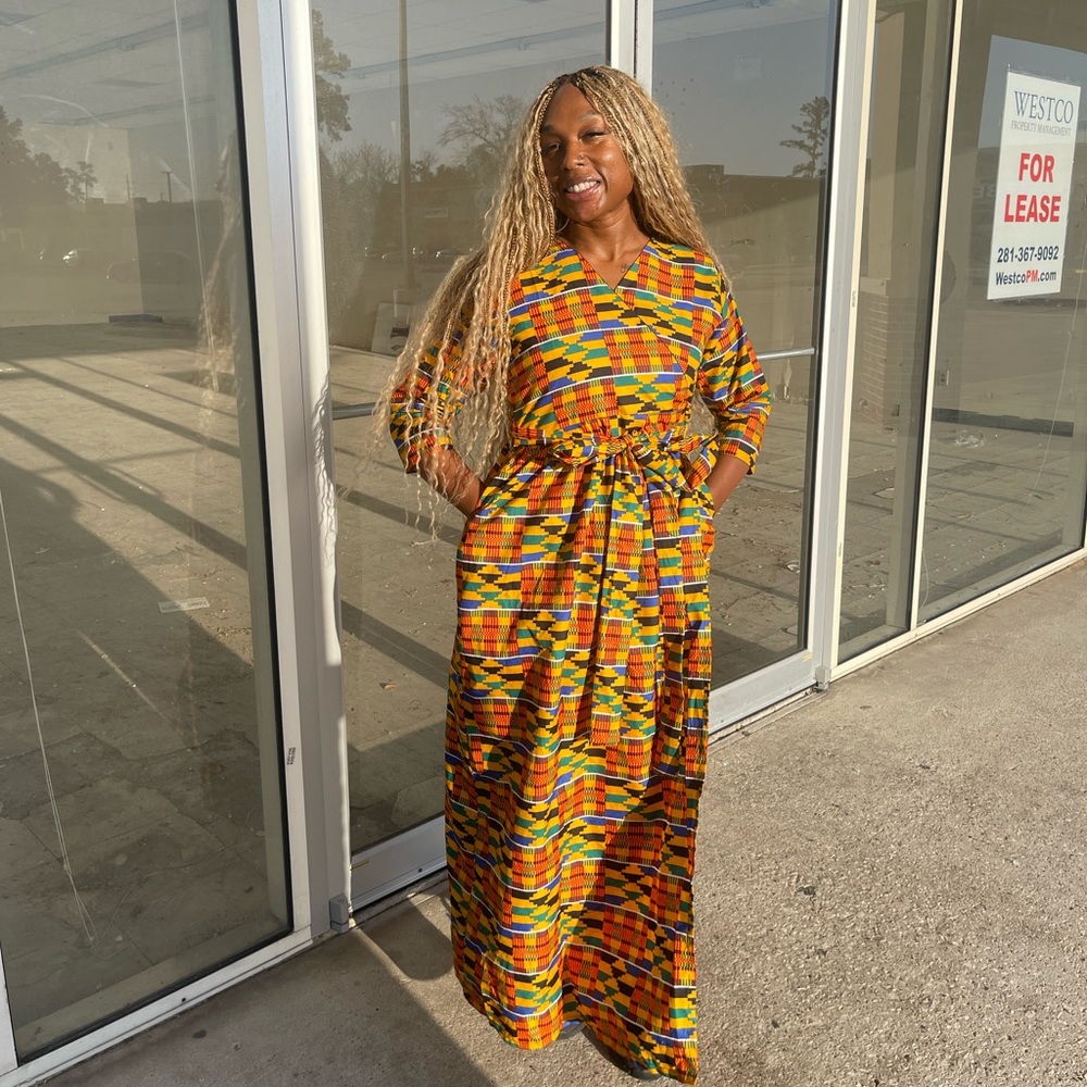 African clothing for women Ankara kente print full length maxi Danshiki dress